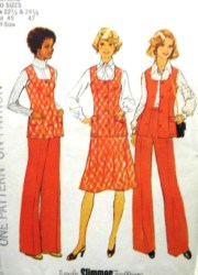 7305 75 VEST, PANTS, FLARE SKIRT PATTERN 22-24 1/2 45-47''